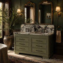 marble top bathroom vanity in Calacatta Crema Viola - Image 3