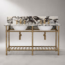 marble vanity top with sink in Calacatta Crema Viola - Image 1