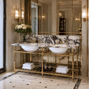 marble vanity top with sink in Calacatta Crema Viola - Image 2