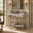 marble sink top in Calacatta Crema Viola - Image 3
