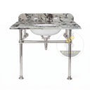 wall mount marble sink in Calacatta Crema Viola - Image 4