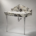 marble top with sink in Calacatta Crema Viola - Image 1