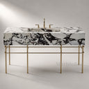 bath vanity marble top in Calacatta Crema Viola - Image 1