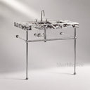 marble vanity top sink in Calacatta Crema Viola - Image 1