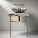 Marble Vanity Top in Calacatta Crema Viola - Image 1
