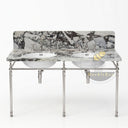 marble bathroom vanity in Calacatta Crema Viola - Image 6