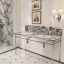 marble bathroom vanity in Calacatta Crema Viola - Image 5
