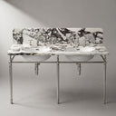 marble bathroom vanity in Calacatta Crema Viola - Image 1