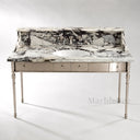 bathroom marble vanity in Calacatta Crema Viola - Image 1