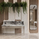 bathroom marble vanity in Calacatta Crema Viola - Image 3