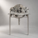 marble vanity for bathroom in Calacatta Crema Viola - Image 1