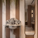 marble vanity for bathroom in Calacatta Crema Viola - Image 2