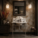 marble vanity for bathroom in Calacatta Crema Viola - Image 3