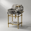 marble bathroom countertops in Calacatta Crema Viola - Image 1