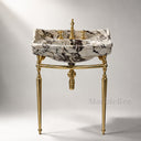 marble vanity top with sink in Calacatta Crema Viola - Image 1