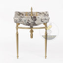 marble vanity top with sink in Calacatta Crema Viola - Image 6