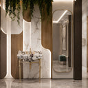 marble vanity top with sink in Calacatta Crema Viola - Image 4