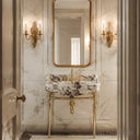 marble vanity top with sink in Calacatta Crema Viola - Image 5