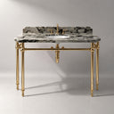 wall mount marble sink in Calacatta Crema Viola - Image 1