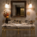 wall mount marble sink in Calacatta Crema Viola - Image 2