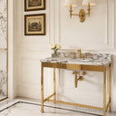 marble vanity top and sink in Calacatta Crema Viola - Image 2