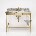 marble vanity top and sink in Calacatta Crema Viola - Image 4