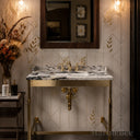 marble vanity top and sink in Calacatta Crema Viola - Image 3