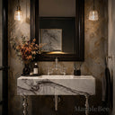marble vanity top bathroom in Milas Lilac - Image 3