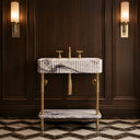 marble vanity top sink in Milas Lilac - Image 2