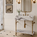 marble vanity top sink in Milas Lilac - Image 3