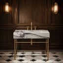 marble vanity top with sink in Milas Lilac - Image 3