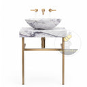 marble vanity top bathroom in Milas Lilac - Image 5