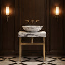 marble vanity top bathroom in Milas Lilac - Image 4