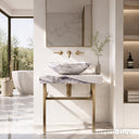 marble vanity top bathroom in Milas Lilac - Image 3