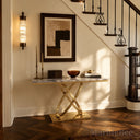 Marble top console table in Milas Lilac - Image 2
