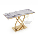 Marble top console table in Milas Lilac - Image 4