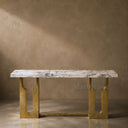 Marble console table in Calacatta White Marble - Image 1