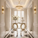 marble table console in Calacatta White Marble - Image 3