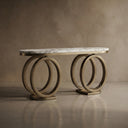 marble table console in Calacatta White Marble - Image 1