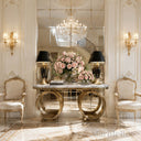 marble table console in Calacatta White Marble - Image 2