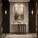 Marble top console table in Calacatta White Marble - Image 2