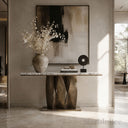 Marble entrance table in Calacatta White Marble - Image 2