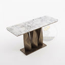 Marble entrance table in Calacatta White Marble - Image 4