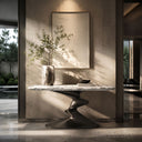 marble hallway table in Calacatta White Marble - Image 2