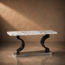 marble top console in Calacatta White Marble - Image 1