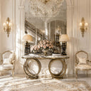 marble hallway table in Valgri white - Image 3