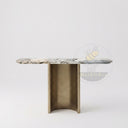 Marble console table in Valgri white - Image 5