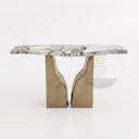 Marble top console table in Valgri white - Image 4