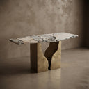 Marble top console table in Valgri white - Image 1