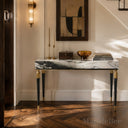 marble hallway table in Italian Panda Marble - Image 4